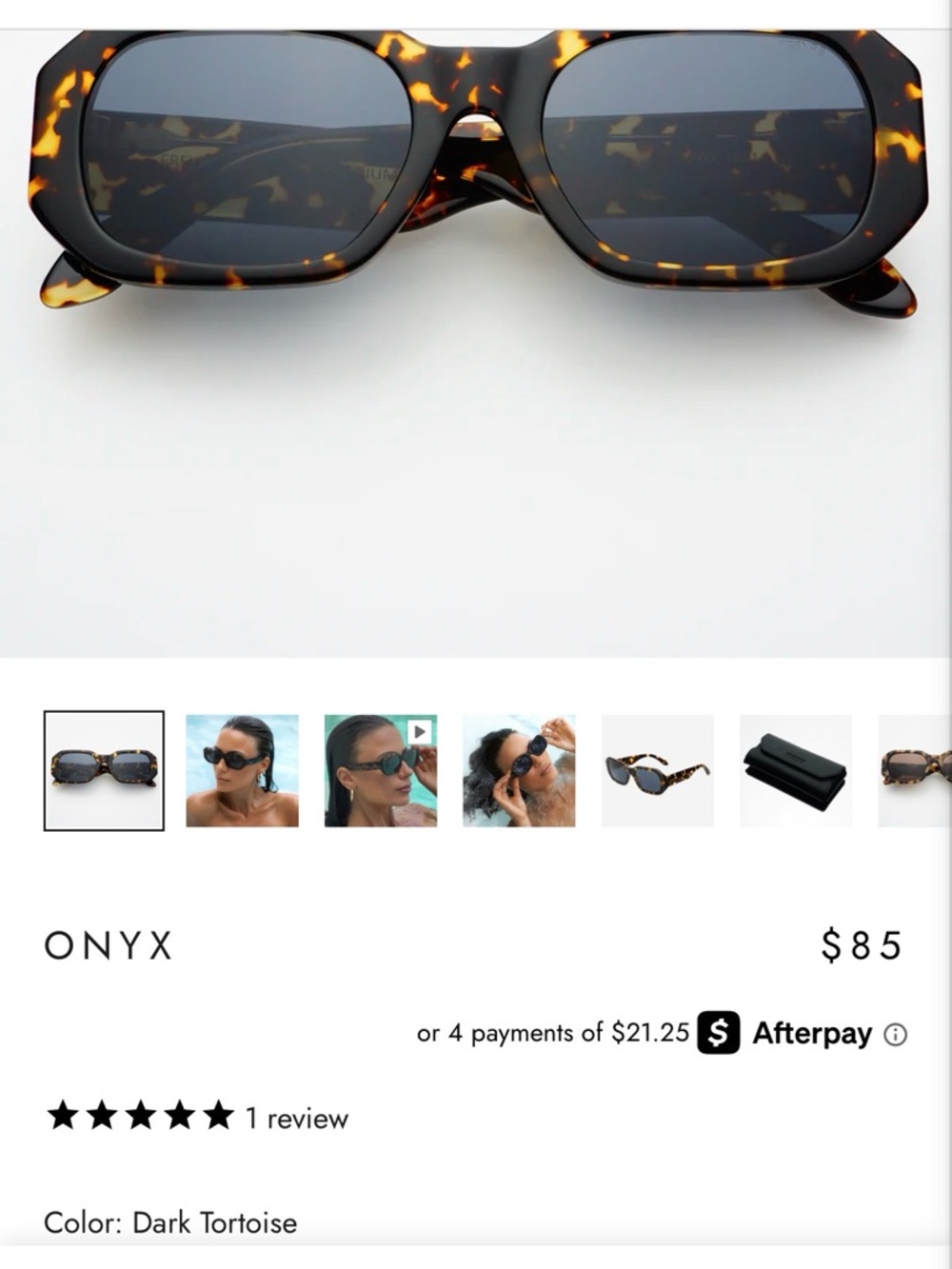 ONYX Dark Tortoise Women's Sunglasses - Chic Rectangular Frame
